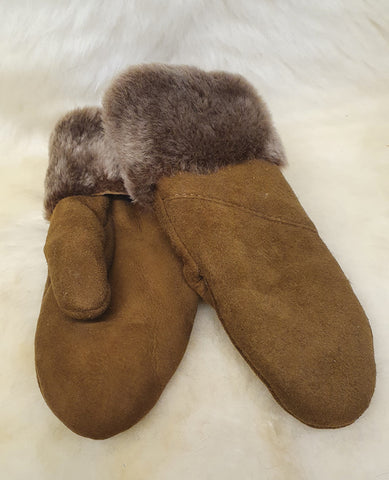 Egyujjas, kézműves,vörösesbarna színű női irha kesztyű