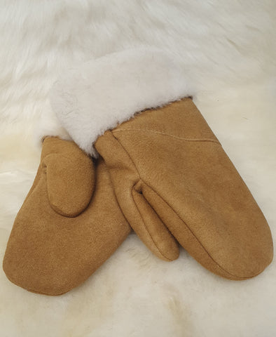 Egyujjas, , kézműves, csau színű női irha kesztyű