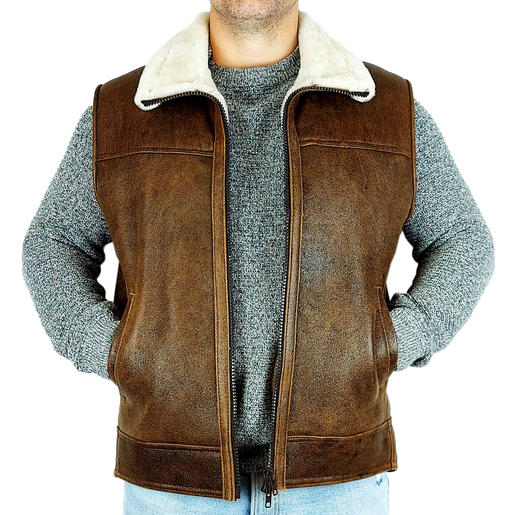 Férfi irha mellények