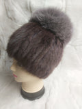 Barna színű, kézműves női szőrme sapka