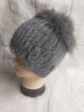 Kézműves szürke színű női szőrme sapka